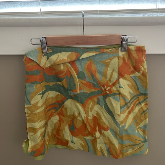 NWT ONE MILE THE LABEL JESSICA TOP AND MINI SKIRT PALM SET PRINT - Picture 4 of 14